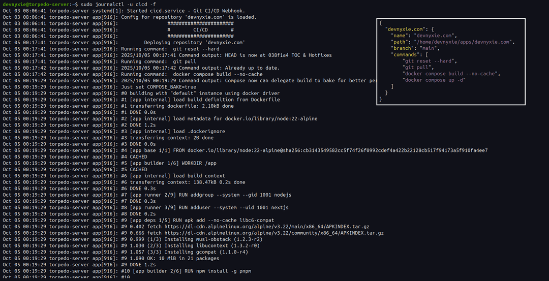 Personal Go CI/CD Service